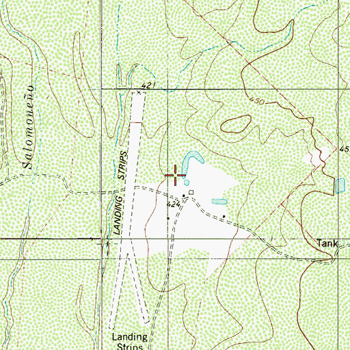 Topographic Map of Jennings Ranch Airport (historical), TX