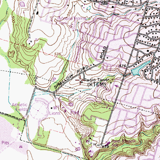 Topographic Map of KTEM-AM (Temple), TX