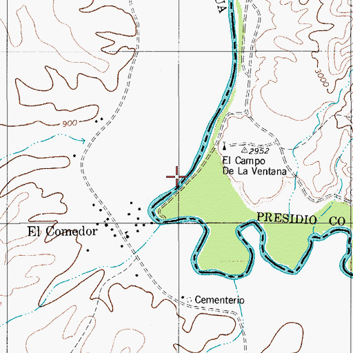 Topographic Map of Comedor Crossing, TX