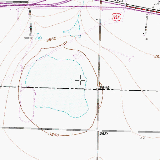 Topographic Map of KDJW-AM (Amarillo), TX