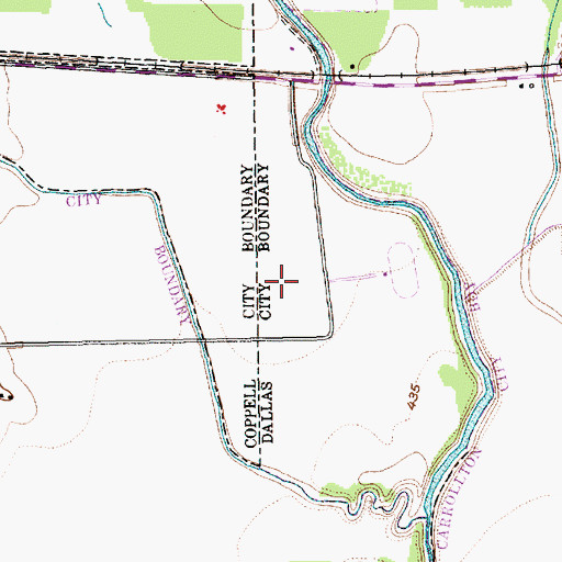 Topographic Map of KAAM-AM (Dallas), TX