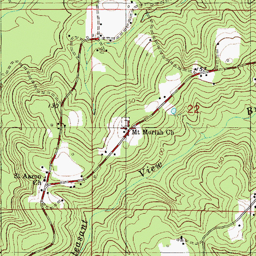 Topographic Map of Mount Moriah Baptist Church, AL