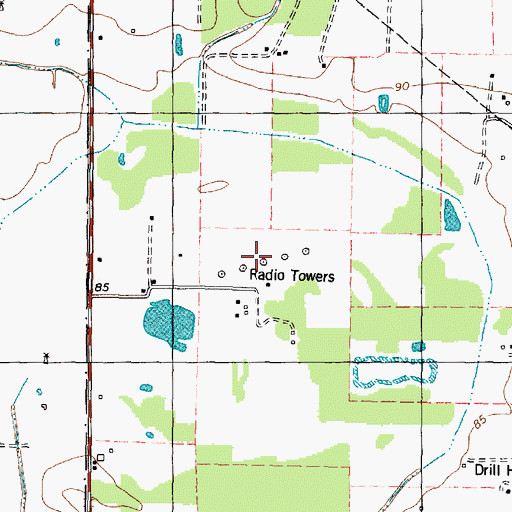 Topographic Map of KEYH-AM (Houston), TX