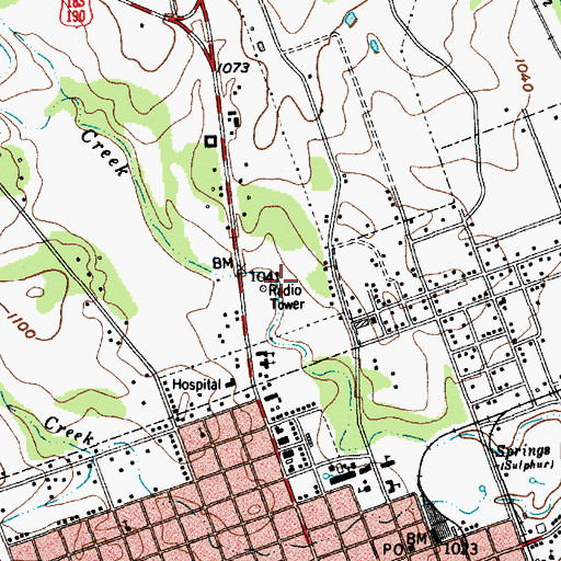 Topographic Map of KCYL-AM (Lampasas), TX