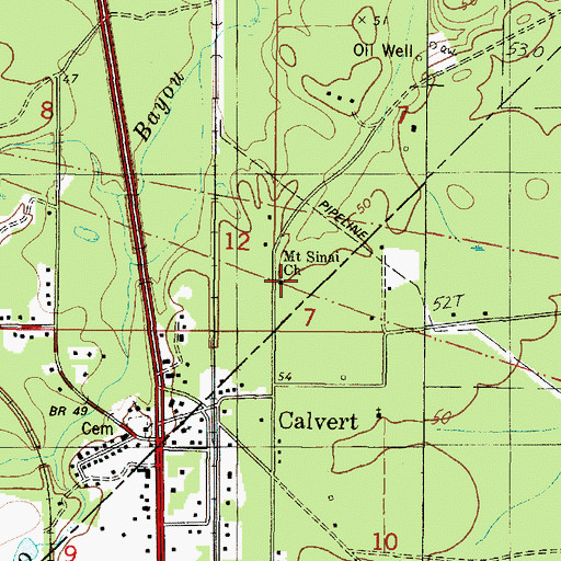 Topographic Map of Mount Sinai Baptist Church, AL