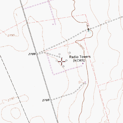 Topographic Map of KCRS-AM (Midland), TX