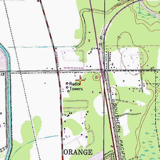 Topographic Map of KOGT-AM (Orange), TX