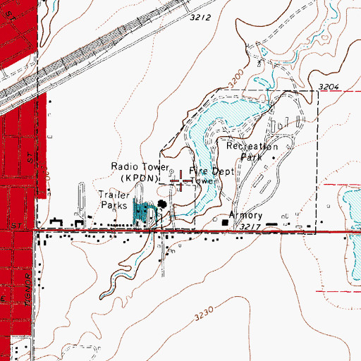 Topographic Map of KPDN-AM (Pampa), TX