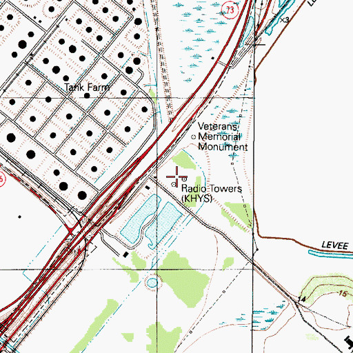 Topographic Map of KALO-AM (Port Arthur), TX