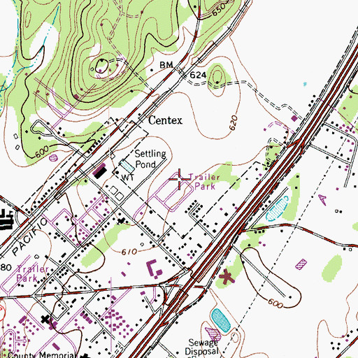 Topographic Map of KSPL-AM (San Marcos), TX