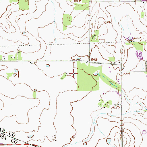 Topographic Map of KCHG-AM (Somerset), TX