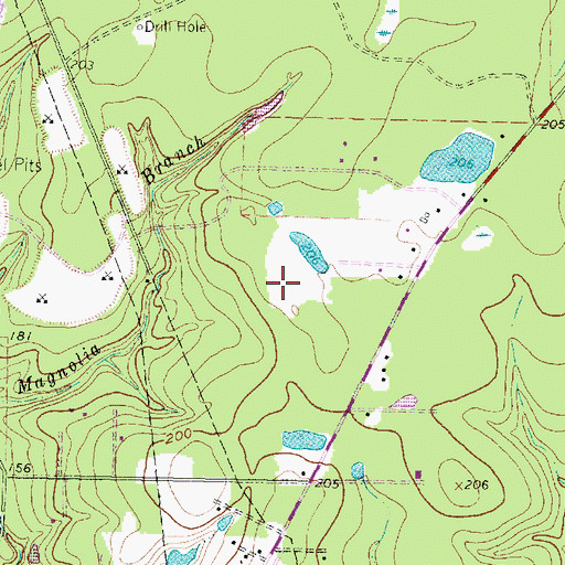 Topographic Map of KSEV-AM (Tomball), TX