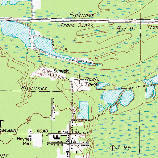 Topographic Map of KZZB-FM (Beaumont), TX