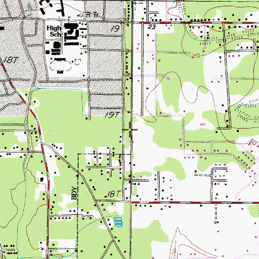 Topographic Map of KQXY-FM (Beaumont), TX