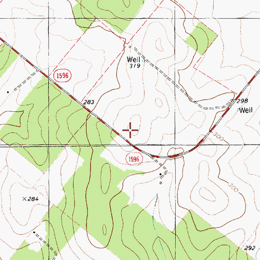 Topographic Map of KYTX-FM (Beeville), TX
