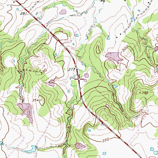 Topographic Map of KHEN-FM (Caldwell), TX