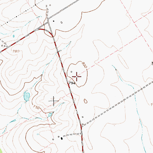 Topographic Map of KWOW-FM (Clifton), TX