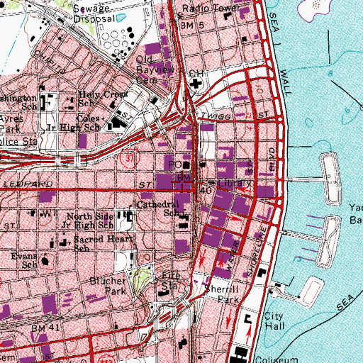Topographic Map of KBNJ-FM (Corpus Christi), TX