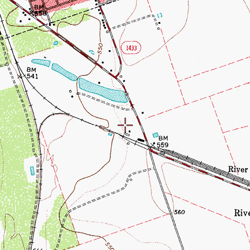 Topographic Map of KHER-FM (Crystal City), TX