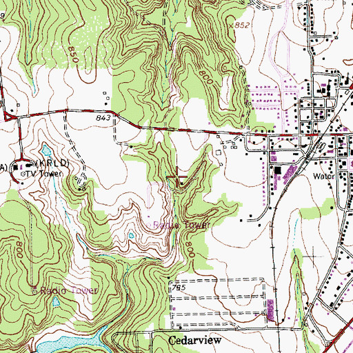 Topographic Map of KLRX-FM (Dallas), TX