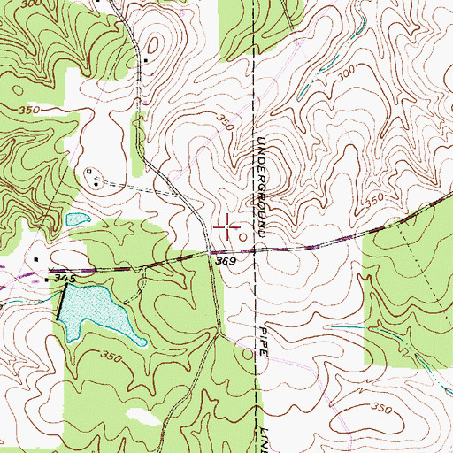 Topographic Map of KAFX-FM (Diboll), TX