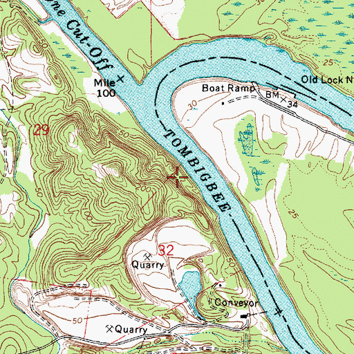 Topographic Map of Pelham Landing (historical), AL
