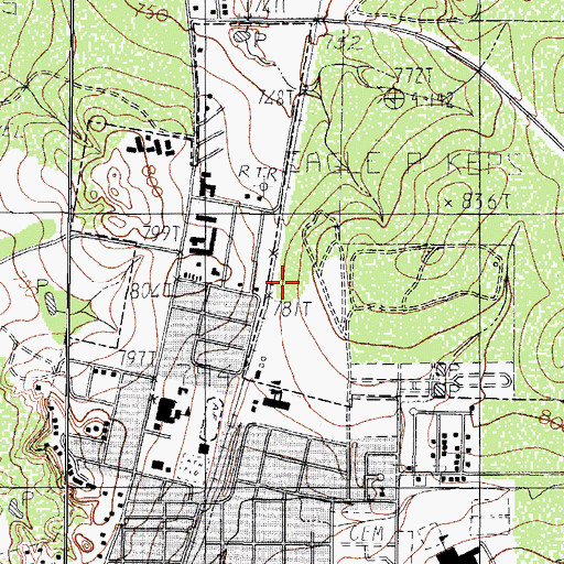 Topographic Map of KINL-FM (Eagle Pass), TX