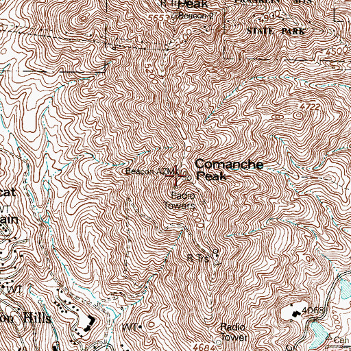 Topographic Map of KLAQ-FM (El Paso), TX