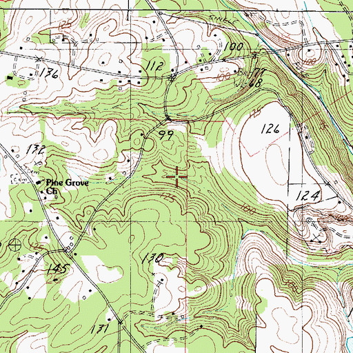 Topographic Map of Pine Grove Methodist Church, AL