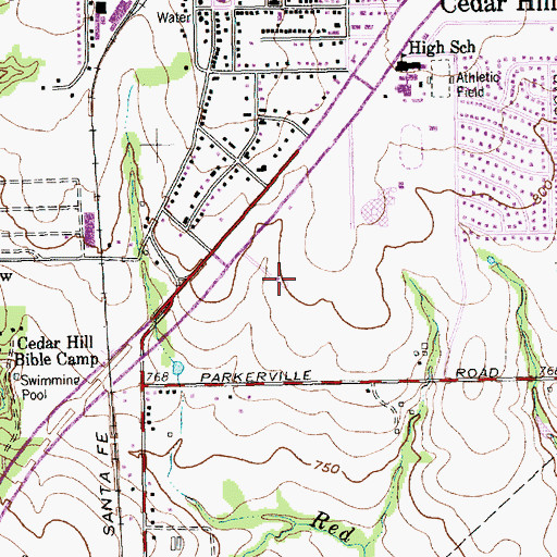 Topographic Map of KEGL-FM (Fort Worth-Dallas), TX