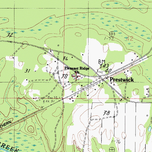 Topographic Map of Pleasant Ridge Church, AL