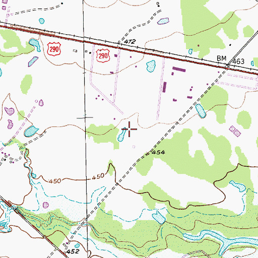 Topographic Map of KOKE-FM (Giddings), TX