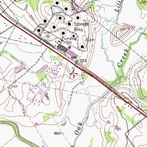 Topographic Map of KHRN-FM (Hearne), TX