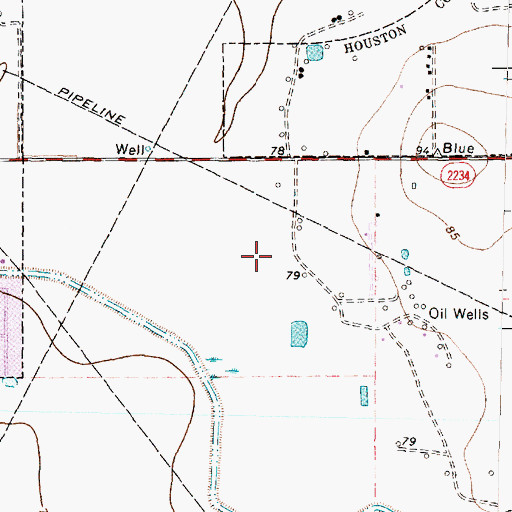 Topographic Map of KHMX-FM (Houston), TX