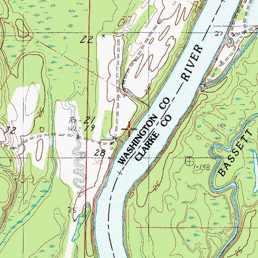 Topographic Map of Powells Landing (historical), AL