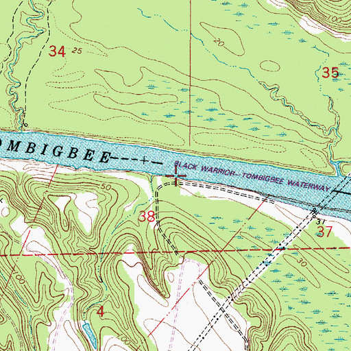 Topographic Map of Princes Landing (historical), AL