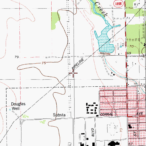 Topographic Map of KNGV-FM (Kingsville), TX