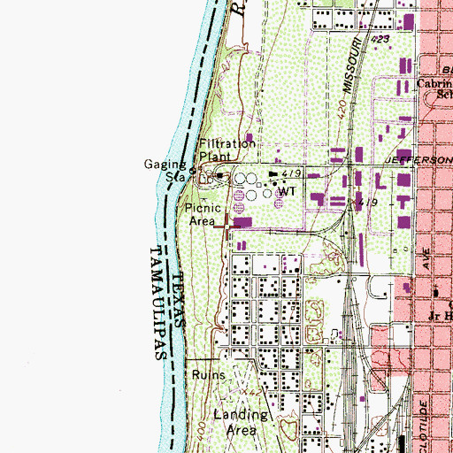 Topographic Map of KRRG-FM (Laredo), TX