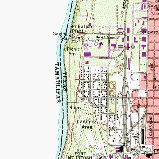 Topographic Map of KJBZ-FM (Laredo), TX
