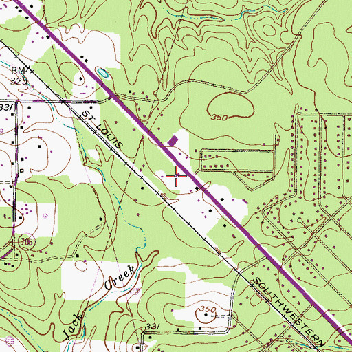 Topographic Map of KSWP-FM (Lufkin), TX