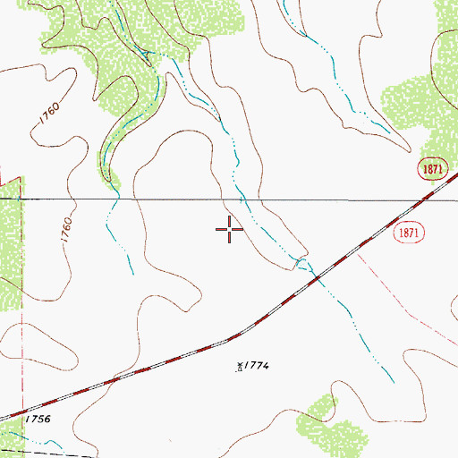 Topographic Map of KOAX-FM (Mason), TX