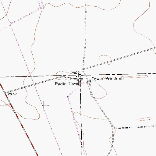 Topographic Map of KCRS-FM (Midland), TX