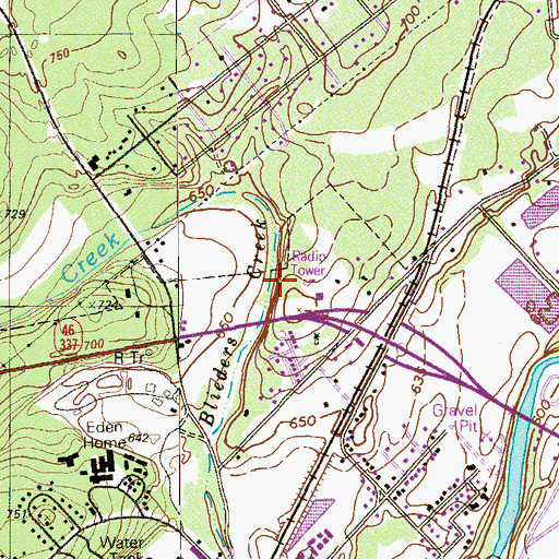 Topographic Map of KNBT-FM (New Braunfels), TX