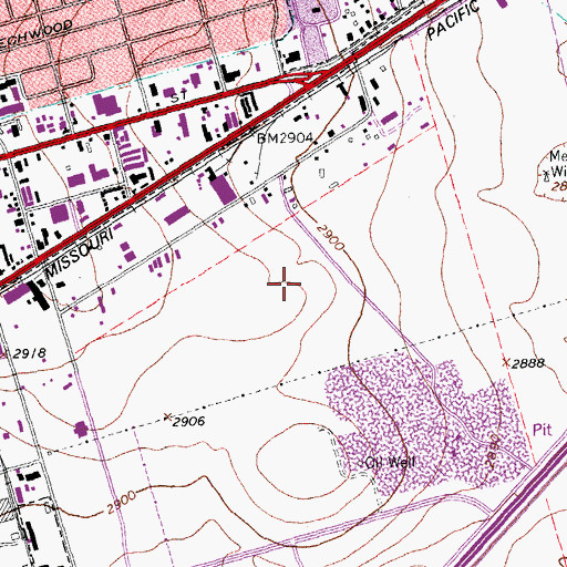 Topographic Map of KENT-FM (Odessa), TX