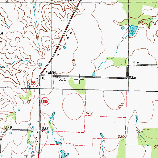 Topographic Map of KBUS-FM (Paris), TX