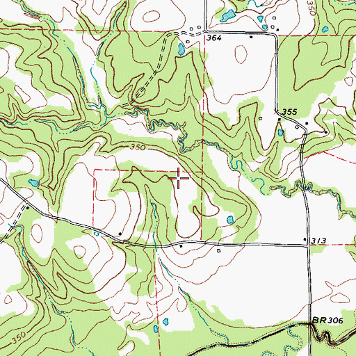 Topographic Map of KXAL-FM (Pittsburg), TX