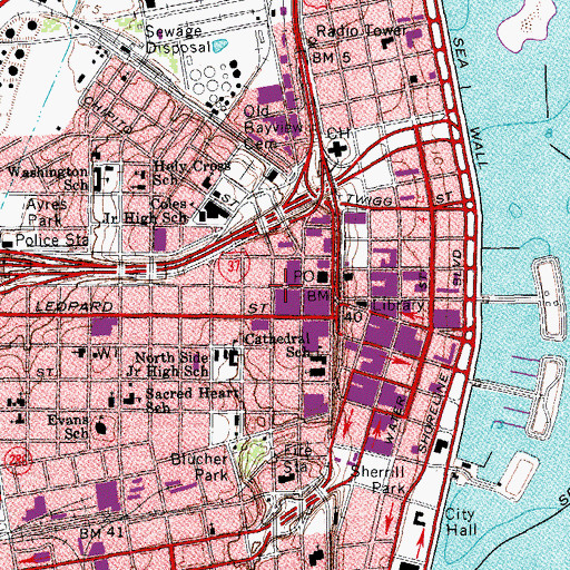 Topographic Map of KCGR-FM (Portland), TX