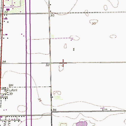 Topographic Map of KSOX-FM (Raymondville), TX