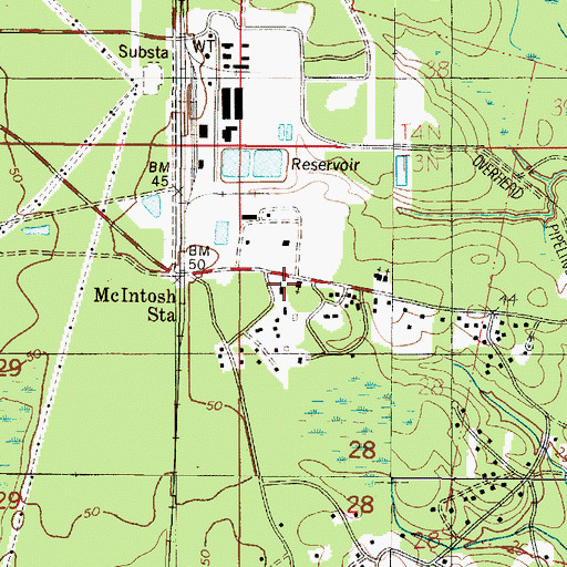Topographic Map of Roberts Church, AL