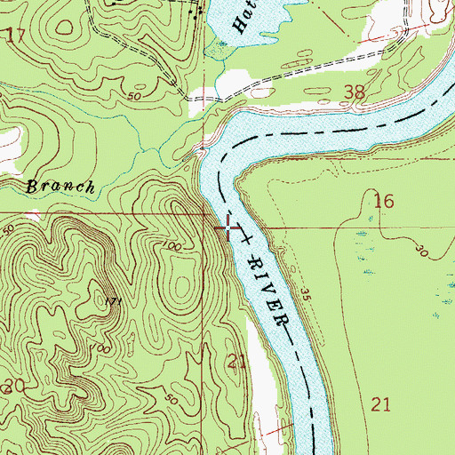 Topographic Map of Rock Bluff, AL